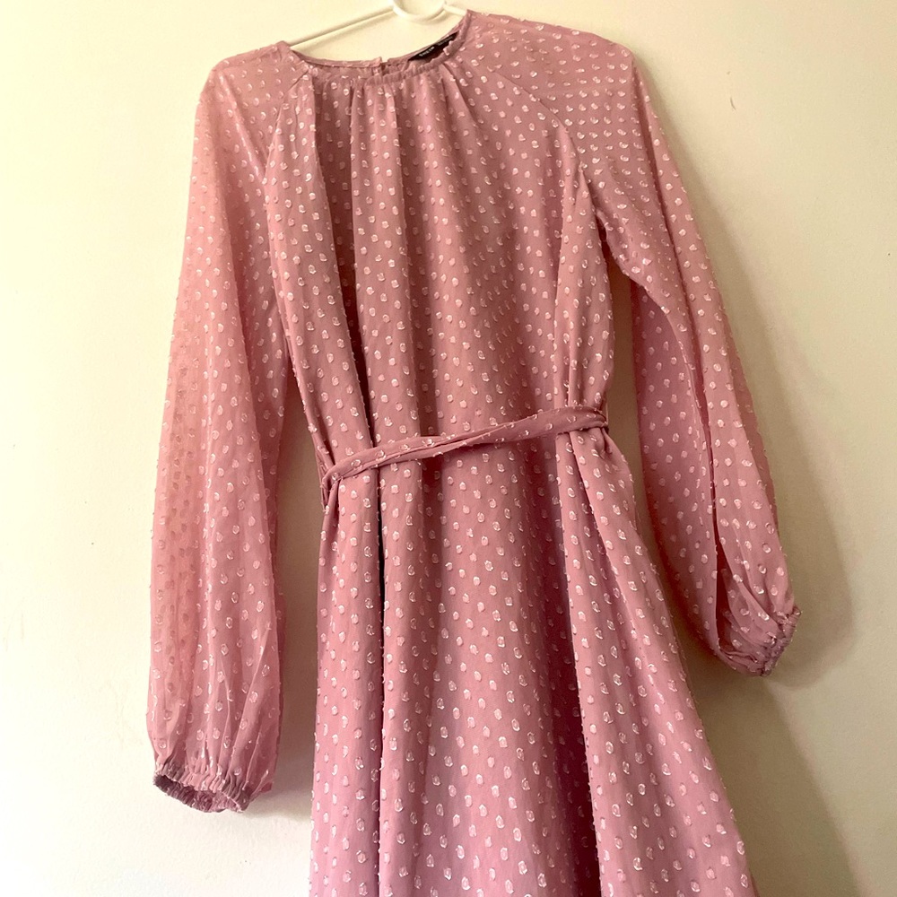 Beautiful women long sleeve pink maxi dress size M perfect for all events